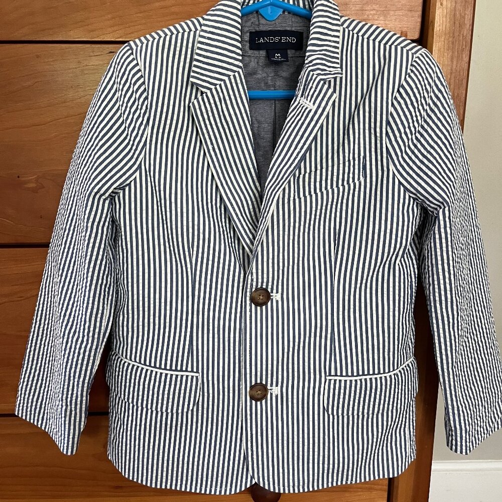 Lands' End Boys Seersucker Suit Jacket & Pants (size 6)